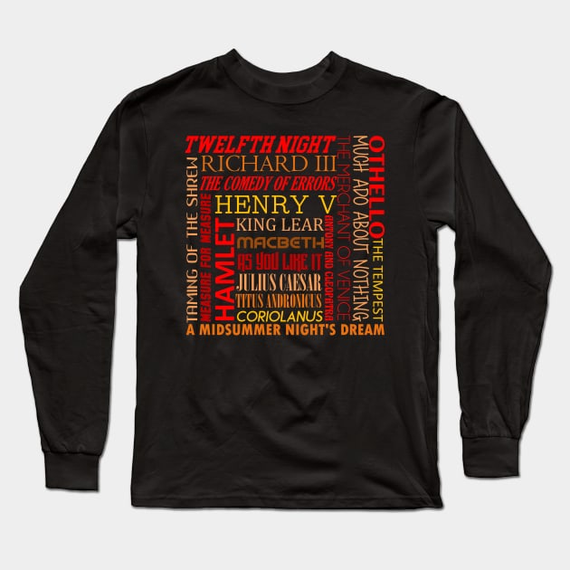 Works by William Shakespeare Long Sleeve T-Shirt by inotyler